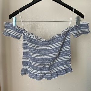 Salty Lemon Cold-Shoulder Crop Top - size S